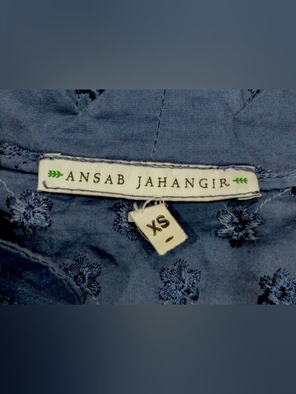 Ansab Jahangir Chikan Blue Mist Size XS - Picture 6 of 6